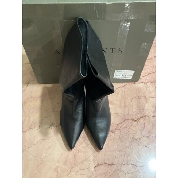 Allsaints Orlana Pointed Toe High Heel Slouch Boots in Black 6 with Box Womens - Picture 8 of 16